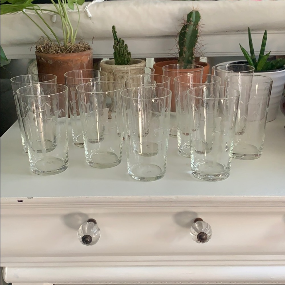 Set of 12 bamboo drinking glasses